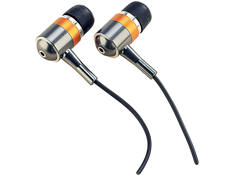 auvisio Premium-Stereo-Ohrhörer 'Bass Tube' 3,5 mm Klinke; Ohrhörer MP3-Player Ohrhörer MP3-Player Ohrhörer MP3-Player Ohrhörer MP3-Player 