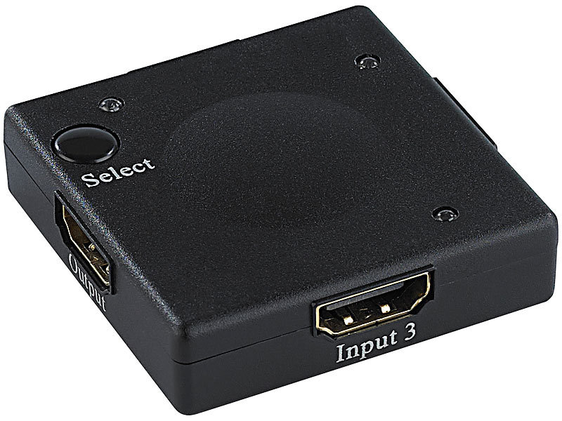 auvisio Mini-3-fach-HDMI-Umschalter HSW-13.M, HDCP, Full HD 1080p; HDMI Adapter HDMI Adapter HDMI Adapter HDMI Adapter 