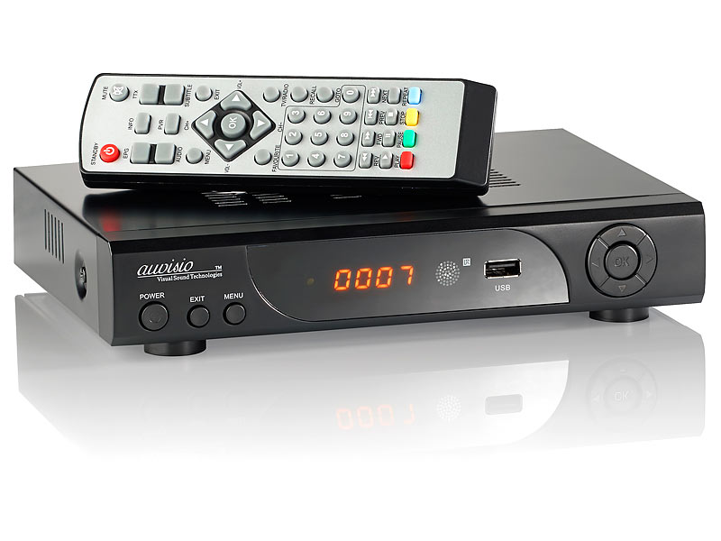 auvisio HD-Sat-Receiver + FullHD-Player & HDD/Festplatten-Schacht; SAT-Receiver SAT-Receiver SAT-Receiver 