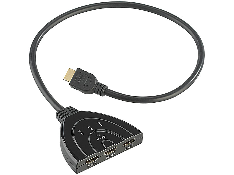 auvisio Automatischer 3-fach-HDMI-Umschalter HSW-13.auto, HDCP, FullHD; HDMI Adapter HDMI Adapter HDMI Adapter HDMI Adapter 