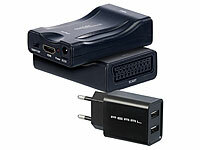 auvisio SCART-auf-HDMI-Adapter / Konverter 720p/1080p mit 2-Port-USB-Netzteil; 4K-HDMI-Kabel mit Netzwerkfunktion (HEC) 4K-HDMI-Kabel mit Netzwerkfunktion (HEC) 4K-HDMI-Kabel mit Netzwerkfunktion (HEC) 