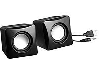 auvisio Stereo-Aktiv-Lautsprecher im Cube-Design, USB-Stromanschluss, 8 Watt; Mobiler Stereo-Lautsprecher mit Bluetooth Mobiler Stereo-Lautsprecher mit Bluetooth 