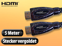 auvisio Premium HDMI-Kabel Full HD, 19pol. vergoldete Stecker 5m