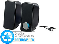 auvisio Stereo-Lautsprecher mit USB-Stromversorgung, Versandrückläufer; Mobiler Stereo-Lautsprecher mit Bluetooth 