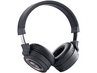 auvisio Faltbares Over-Ear HiFi-Headset OK-150.bk mit Steuertasten, BT 3.0; Kopfbügel-Kopfhörer 