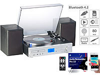 auvisio 5in1-Plattenspieler/Digitalisierer, CD, Bluetooth, Kassette, MP3, DAB+