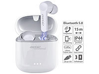 auvisio In-Ear-Stereo-Headset mit Bluetooth 5, Ladebox, bis 22 Std. Spielzeit; In-Ear-Stereo-Headsets mit Bluetooth In-Ear-Stereo-Headsets mit Bluetooth 