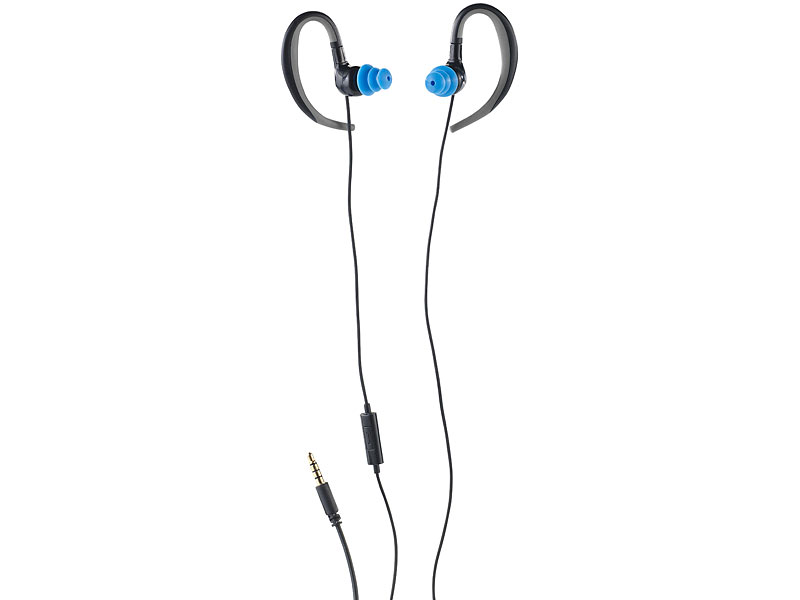 auvisio Wasserdichtes Headset (IPX8) mit sportlichem Ohrbügel; In Ear Stereo Ohrhörer In Ear Stereo Ohrhörer In Ear Stereo Ohrhörer In Ear Stereo Ohrhörer 