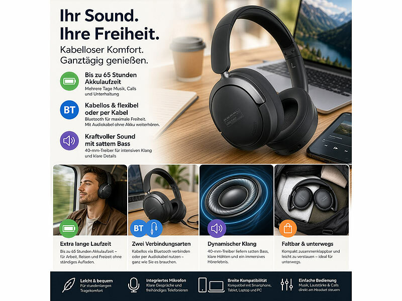 ; On-Ear-Headsets mit Bluetooth On-Ear-Headsets mit Bluetooth On-Ear-Headsets mit Bluetooth