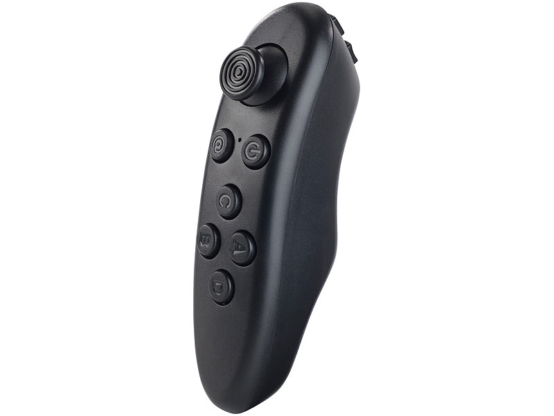 Bluetooth 3.0 auvisio Mini Controller PC Mini Controller, Bluetooth 2er-Set Gamepad & Musik-Controller für VR-Brillen 