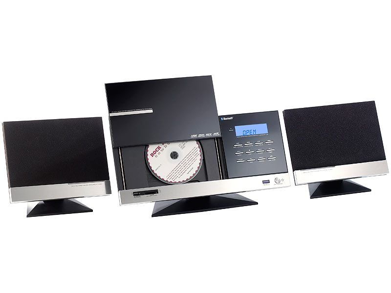 auvisio HiFi-Micro-Stereoanlage Bluetooth MSX-670.bt CD/USB/FM/Wecker; 2.1-Lautsprecher-Systeme 2.1-Lautsprecher-Systeme 2.1-Lautsprecher-Systeme 2.1-Lautsprecher-Systeme