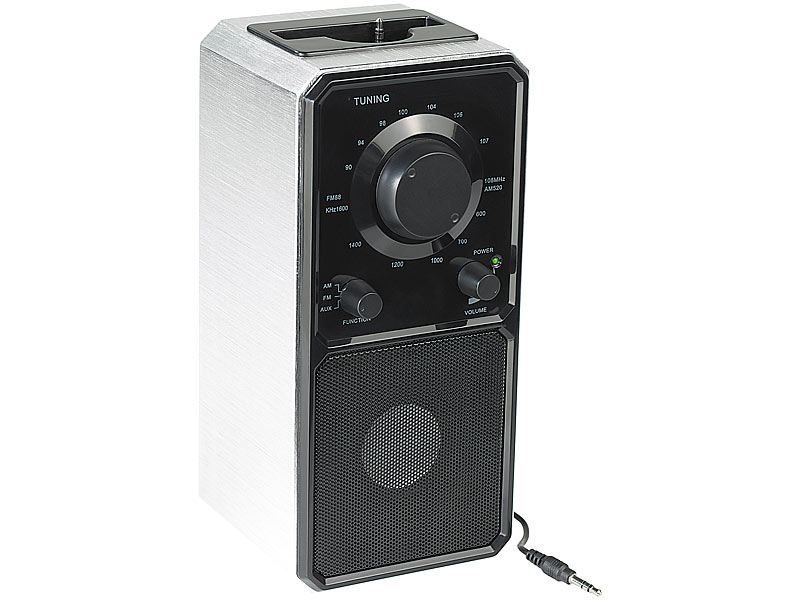 auvisio Designer-Musikstation "MSS-210.steel" mit UKW-Radio; MP3- & Video Player