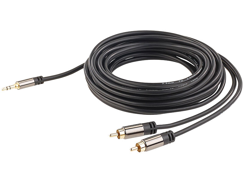 Stereo-Audio-Kabel 3,5-mm-Klinke Stecker auf Stecker Klinke auf AUX 5 m auvisio AUX Stecker 