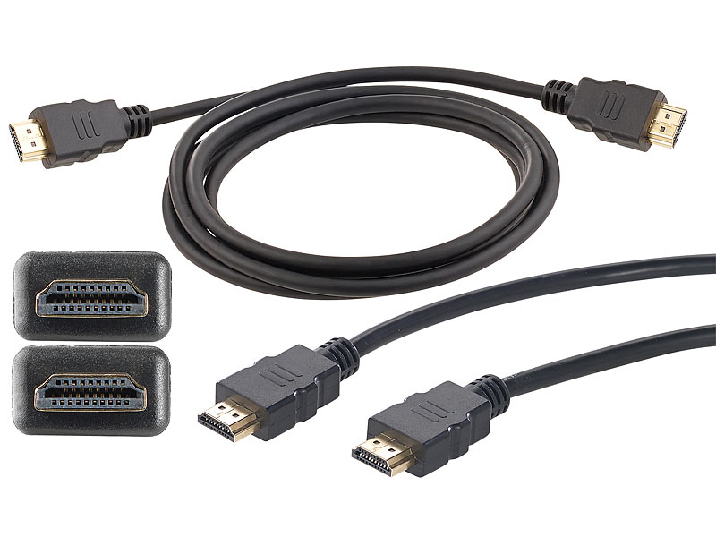 HEC schwarz 2 m auvisio High-Speed-HDMI-Kabel für 4K 3D & Full HD 