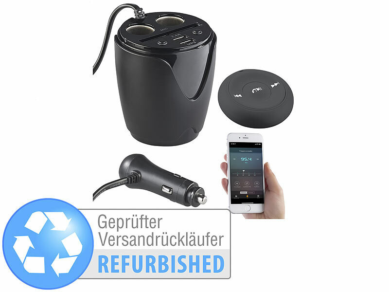 ; FM-Transmitter & Freisprecher mit MP3-Player & USB-Ladeports FM-Transmitter & Freisprecher mit MP3-Player & USB-Ladeports 