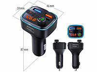 ; FM-Transmitter & Freisprecher mit MP3-Player & USB-Ladeports FM-Transmitter & Freisprecher mit MP3-Player & USB-Ladeports FM-Transmitter & Freisprecher mit MP3-Player & USB-Ladeports 