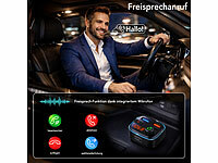 ; FM-Transmitter & Freisprecher mit MP3-Player & USB-Ladeports FM-Transmitter & Freisprecher mit MP3-Player & USB-Ladeports FM-Transmitter & Freisprecher mit MP3-Player & USB-Ladeports 