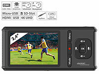 auvisio 4K-UHD-Video-Rekorder & Live, Farbdisplay, HDMI, USB, SD, 60 B./Sek.; HD-Sat-Receiver HD-Sat-Receiver HD-Sat-Receiver HD-Sat-Receiver 