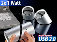 auvisio USB-Design-Lautsprecher "Silver Sound Pipe"