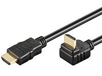 auvisio HDMI-Kabel, vergoldeter Stecker, 90° gewinkelt, 2 m