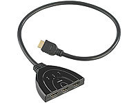 auvisio Automatischer 3-fach-HDMI-Umschalter für Full-HD-TVs (3D), HDMI 1.3b; 4K-HDMI-Kabel mit Netzwerkfunktion (HEC) 4K-HDMI-Kabel mit Netzwerkfunktion (HEC) 4K-HDMI-Kabel mit Netzwerkfunktion (HEC) 4K-HDMI-Kabel mit Netzwerkfunktion (HEC) 
