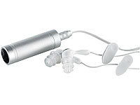 auvisio Wasserdichter MP3-Player "DMP-420.H2O" 2 GB aus Aluminium; Kabelloses In-Ear-Stereo-Headsets mit Bluetooth und Lade-Etuis 