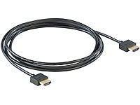 auvisio Ultraflaches HDMI-1.4-Kabel m. vergoldeten Kontakten, Full HD, 3D, 2 m