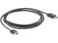 auvisio 4K-HDMI-Kabel ultraflach mit RedMere-Technologie, 3D, Ethernet, 2 m; HDMI-Kabel HDMI-Kabel 