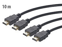 auvisio 2er-Set High-Speed-HDMI-Kabel für 4K, 3D & Full HD, HEC, schwarz, 10 m; HDMI-Kabel HDMI-Kabel 