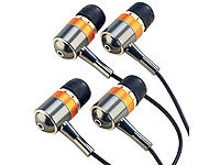 auvisio 2er Pack Stereo-Ohrhörer "Bass Tube" 3,5 mm Klinke; Kabelloses In-Ear-Stereo-Headsets mit Bluetooth und Lade-Etuis Kabelloses In-Ear-Stereo-Headsets mit Bluetooth und Lade-Etuis 