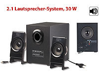 auvisio Klangstarkes 2.1-Lautsprecher-System MSX-225 mit Subwoofer, 35 Watt