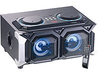 auvisio 2.1-Stereo-Partyanlage, Bluetooth mit Karaoke-Funktion, 100 W, USB, SD