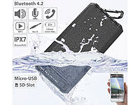 auvisio Outdoor-Lautsprecher, Bluetooth, Freisprecher, MP3-Player, 25 W, IPX7