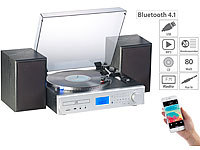 auvisio 5in1-Plattenspieler/Digitalisierer, CD, Bluetooth, Versandrückläufer; USB-Kassettenrecorder 