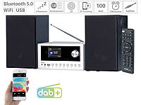 auvisio Micro-Stereoanlage mit Webradio, DAB+, FM, CD, Bluetooth, USB, 100 W