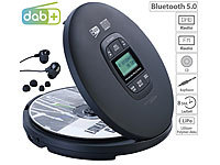 auvisio Tragbarer CD-Player, DAB+ Radio, Bluetooth, Akku, Ohrhörer, Anti-Shock; MP3-Player mit SD-Card Slots 