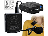 auvisio Digital Funkmikrofon & -Empfänger-Set, Klinke 2,4GHz, Reichweite 25m; USB-Stand-Mikrofone 