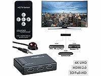auvisio 5-fach-HDMI-Umschalter mit Fernbedienung, HDMI 2.0, bis 4K UHD; HD-Sat-Receiver HD-Sat-Receiver 