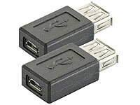 auvisio 2er-Set USB-2.0-Adapter von USB-A-Buchse zu Micro-USB-B-Buchse