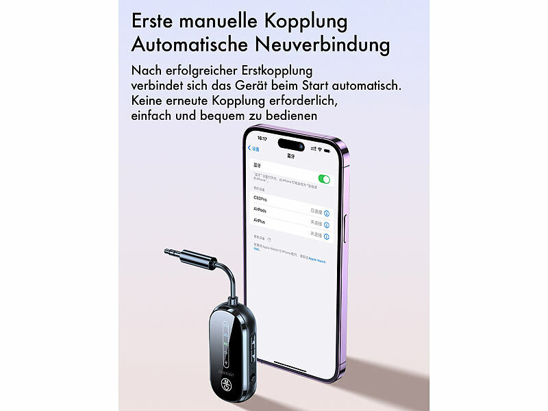 ; Audioadapter mit Bluetooth und Freisprech-Funktion, Audio-Transmitter mit Bluetooth Audioadapter mit Bluetooth und Freisprech-Funktion, Audio-Transmitter mit Bluetooth Audioadapter mit Bluetooth und Freisprech-Funktion, Audio-Transmitter mit Bluetooth