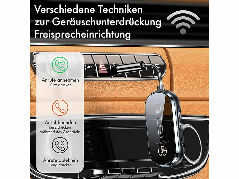 ; Audioadapter mit Bluetooth und Freisprech-Funktion, Audio-Transmitter mit Bluetooth Audioadapter mit Bluetooth und Freisprech-Funktion, Audio-Transmitter mit Bluetooth Audioadapter mit Bluetooth und Freisprech-Funktion, Audio-Transmitter mit Bluetooth