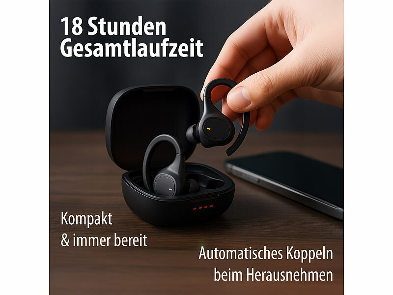 ; Kabelloses In-Ear-Stereo-Headsets mit Bluetooth und Lade-Etuis Kabelloses In-Ear-Stereo-Headsets mit Bluetooth und Lade-Etuis Kabelloses In-Ear-Stereo-Headsets mit Bluetooth und Lade-Etuis 